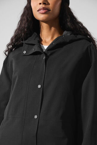 ألو يوجا رين أو شاين معطف طويل - أسود in Kuwait