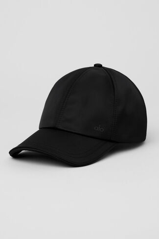 Alo Yoga Satin Off-Duty Cap - Black - Black / One Size in Kuwait