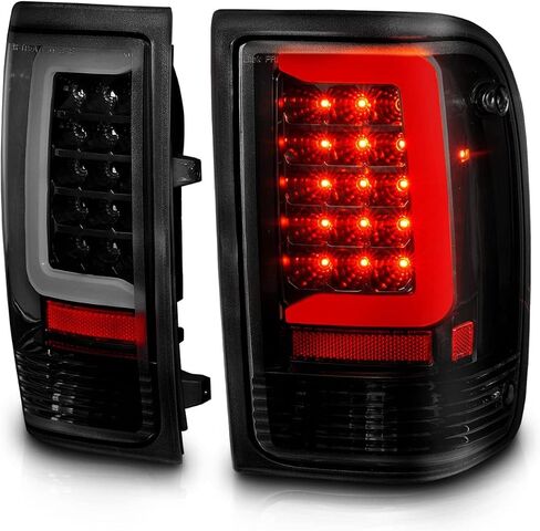 AmeriLite لـ 1993-1997 Ford Ranger C-Type Halogen، Led، مجموعة المصابيح الخلفية لشاحنة الالتقاط البديلة - جانب الركاب والسائق، مجموعة مصابيح السيارة، أسود in Saudi Arabia