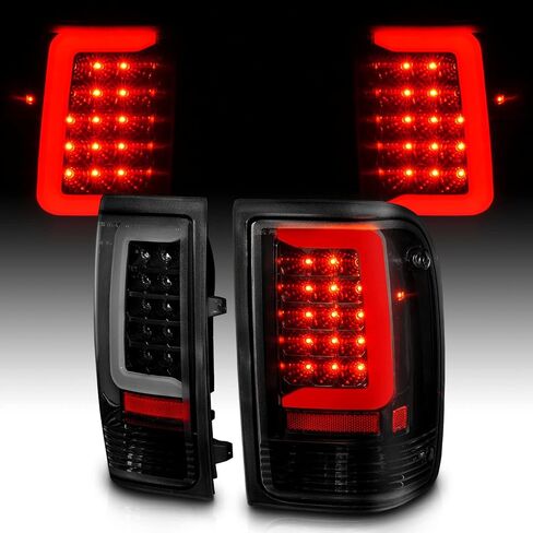 AmeriLite لـ 1993-1997 Ford Ranger C-Type Halogen، Led، مجموعة المصابيح الخلفية لشاحنة الالتقاط البديلة - جانب الركاب والسائق، مجموعة مصابيح السيارة، أسود in Saudi Arabia