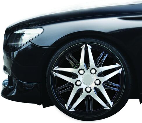 Pilot Automotive WH544-15C-BLK 15 بوصة سلسلة أداء الفورمولا باللون الأسود والكروم أغطية عجلات عالمية للسيارات - مجموعة من 4 - تناسب معظم السيارات in Saudi Arabia