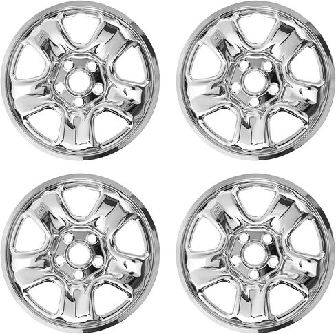 Wheel Skins Compatible with Honda CRV 2012-2016; 16 inch Wheel Covers; Set of 4 Packs; Glossy Black (Chrome) in Saudi Arabia