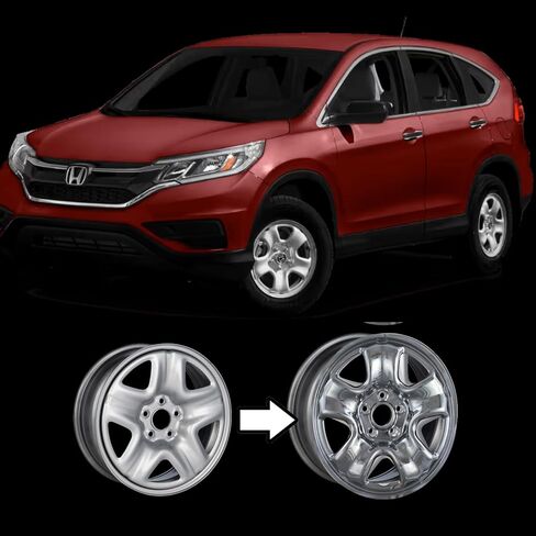 Wheel Skins Compatible with Honda CRV 2012-2016; 16 inch Wheel Covers; Set of 4 Packs; Glossy Black (Chrome) in Saudi Arabia
