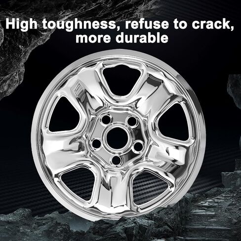 Wheel Skins Compatible with Honda CRV 2012-2016; 16 inch Wheel Covers; Set of 4 Packs; Glossy Black (Chrome) in Saudi Arabia