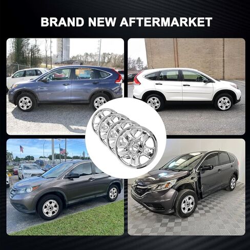 Wheel Skins Compatible with Honda CRV 2012-2016; 16 inch Wheel Covers; Set of 4 Packs; Glossy Black (Chrome) in Saudi Arabia