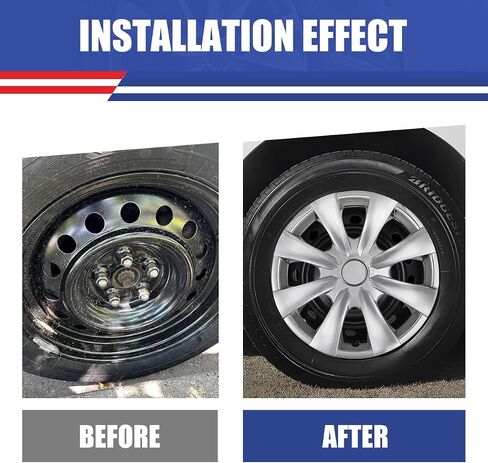 WolfX 15 بوصة Hubcaps مجموعة من 4 غطاء حافة العجلة لتويوتا كورولا 2009-2019 (يناسب فقط المحور الفولاذي) مادة ABS+PC استبدال غطاء محور العجلة، (5093G، كروم) in Kuwait