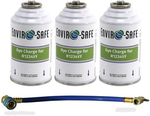 Generic Leak Detector Dye Charge for 1234YF Systems + Simple Installation Hose (3 Can Kit) in Saudi Arabia