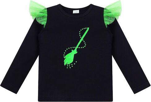 IBTOM CASTLE Toddler Baby Girl Witch Outfit Long Sleeve Top Tulle Tutu Skirt with Witch Hat Set First Halloween Fancy Dress in Saudi Arabia