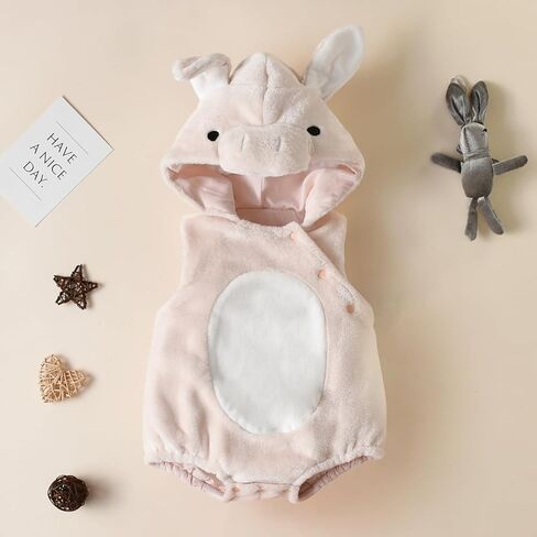 بدلة رومبير بقلنسوة للأطفال الصغار والأولاد والبنات على شكل حيوانات كرتونية، ملابس تنكرية للهالوين، ملابس خريف وشتاء بأكمام طويلة in Kuwait