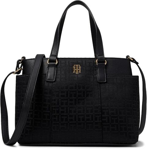 Tommy Hilfiger Evelyn II Convertible Satchel-Square Monogram Jacquard in Saudi Arabia