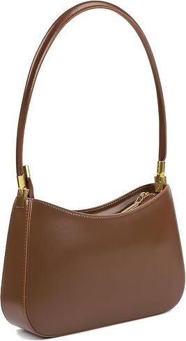 Genuine Leather Shoulder Bag for Women, Crescent Satchel with Zip Closure, Lightweight Handbag in Kuwait