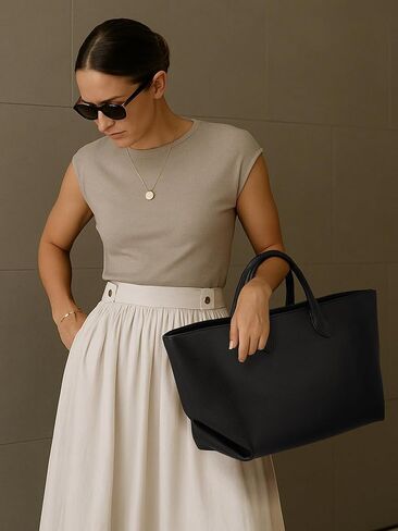 CHUNLI Leather Tote Bag for Women, Large Top-handle Handbags with Detachable Pocket for Work Travel Events Casual in Kuwait