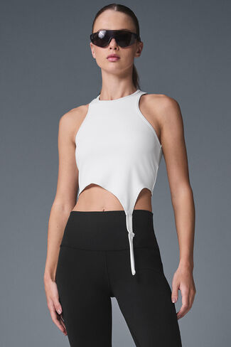 Alo Yoga Alosoft Ribbed Revelation Tank - White in Saudi Arabia