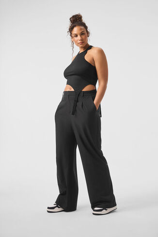 Alo Yoga Alosoft Ribbed Revelation Tank - Black in Saudi Arabia