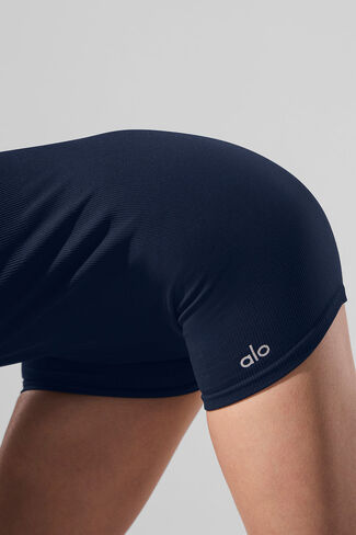 ألو يوجا قطعة واحدة مفضلة مضلعة بدون خياطة - كحلي in Kuwait