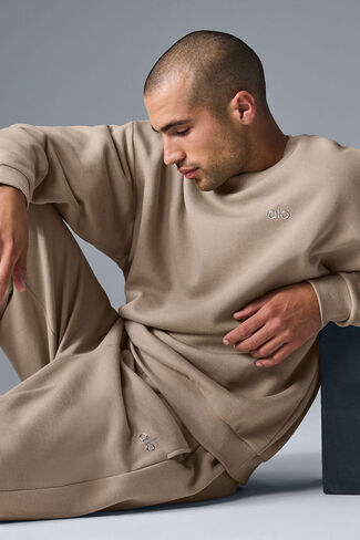 بلوفر Alo Yoga Accolade برقبة دائرية - حصى in Kuwait