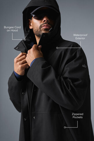Alo Yoga Rain Or Shine Long Coat - Black in Saudi Arabia