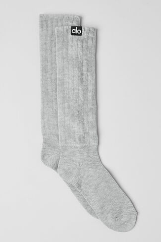 Alo Yoga Unisex Scrunch Sock - Athletic Heather Grey in Saudi Arabia