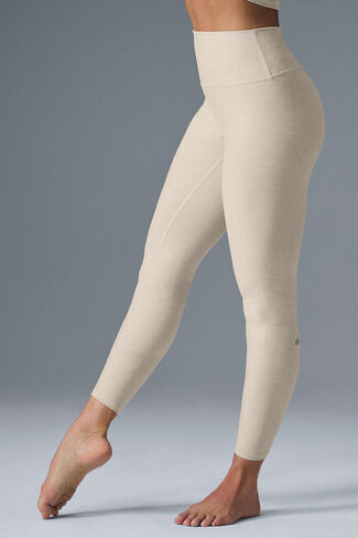 Alo Yoga Alosoft High-Waist 7/8 Highlight Legging - Oatmeal Heather in Kuwait