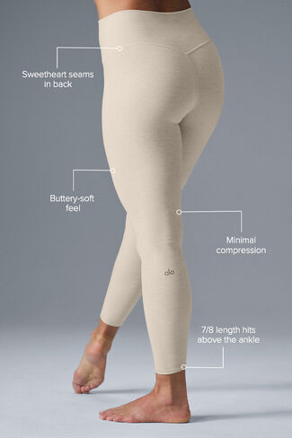Alo Yoga Alosoft High-Waist 7/8 Highlight Legging - Oatmeal Heather in Kuwait