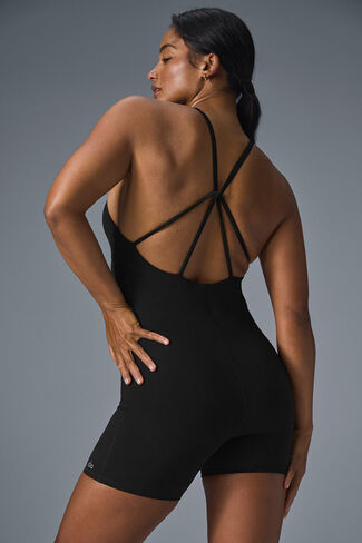 Alo Yoga Alosoft Center Stage Onesie - Black in Saudi Arabia