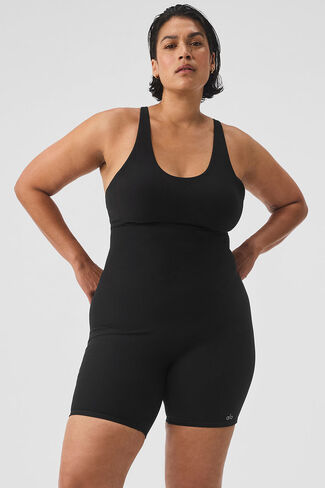Alo Yoga Alosoft Center Stage Onesie - Black in Saudi Arabia