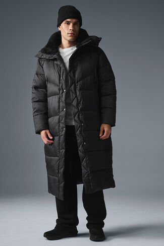 Alo Yoga Gold Rush Puffer Trench - Black in Saudi Arabia
