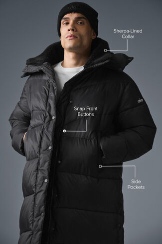 Alo Yoga Gold Rush Puffer Trench - Black in Saudi Arabia