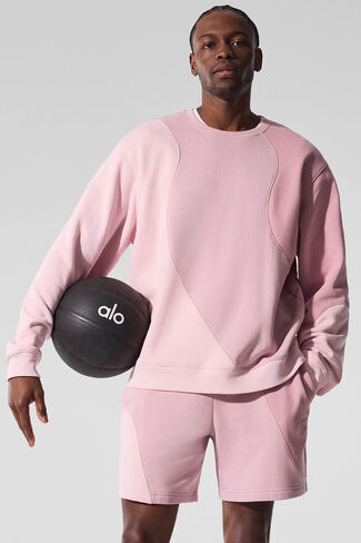 بلوفر Alo Yoga Make Waves برقبة دائرية - لون وردي غروب الشمس in Kuwait