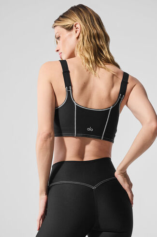 حمالة صدر ألو يوجا إيرليفت ريديفاين - أسود/أبيض in Kuwait