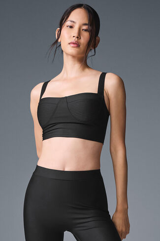 Alo Yoga Airlift Turn It Up Bra Tank - Black in Saudi Arabia