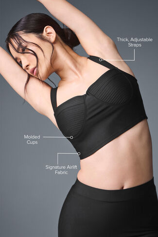 Alo Yoga Airlift Turn It Up Bra Tank - Black in Saudi Arabia