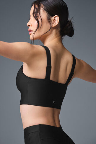 Alo Yoga Airlift Turn It Up Bra Tank - Black in Saudi Arabia