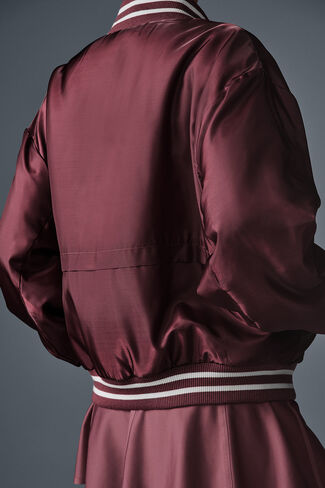 Alo Yoga Afterglow Varsity Jacket - Burgundy Truffle in Kuwait