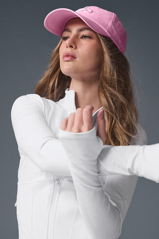 جاكيت Alo Yoga Airbrush Corset بسحاب كامل - أبيض in Kuwait