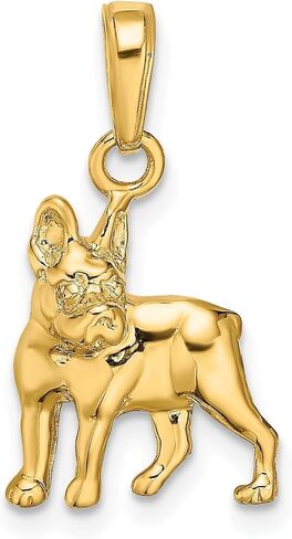 10k Yellow Gold French Bulldog Pendant for Women or Unisex Wear, Real Dog Charm with Detailed Design, Symbol of Loyalty and Affection, Animal Jewelry for Necklace or Bracelet, Pet Keepsake Jewelry in Saudi Arabia