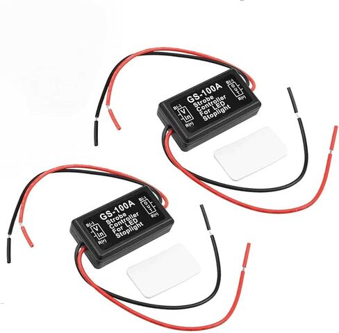 2 قطعة وحدة فلاش ستروب، وحدة تحكم فلاش LED لإيقاف ذيل الفرامل، وحدة إضاءة فلاش ستروب 12 فولت - 24 فولت، وحدة تحكم وامضة عالمية لمعظم السيارات وسيارات الدفع الرباعي والدراجات النارية (أسود) in Saudi Arabia