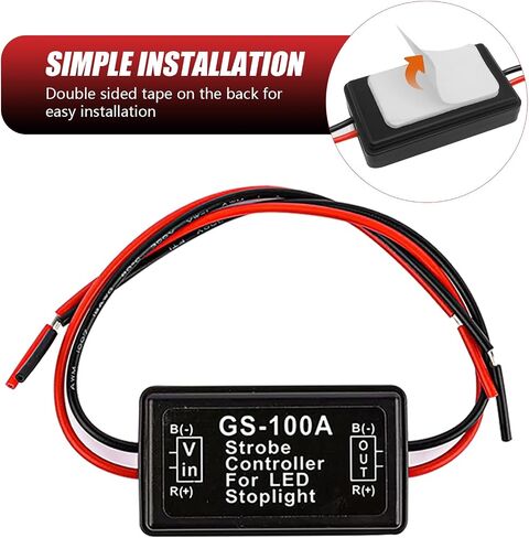 2 قطعة وحدة فلاش ستروب، وحدة تحكم فلاش LED لإيقاف ذيل الفرامل، وحدة إضاءة فلاش ستروب 12 فولت - 24 فولت، وحدة تحكم وامضة عالمية لمعظم السيارات وسيارات الدفع الرباعي والدراجات النارية (أسود) in Saudi Arabia