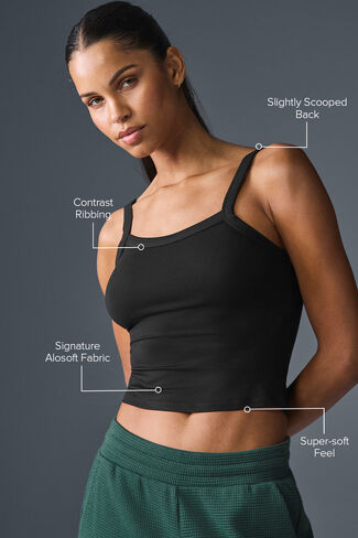 Alo Yoga Alosoft Sweet Talker Tank - Black in Saudi Arabia