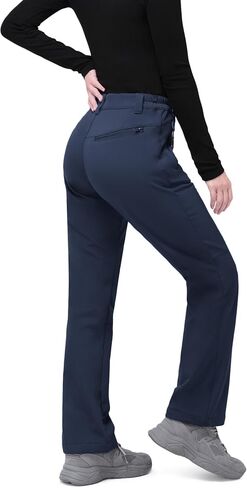 33,000ft Womens Waterproof Hiking Pants Fleece-Lined Snow Pants Windproof Warm Ski Pants for Snowboarding Black in Saudi Arabia