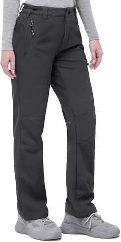 33,000ft Womens Waterproof Hiking Pants Fleece-Lined Snow Pants Windproof Warm Ski Pants for Snowboarding Black in Saudi Arabia