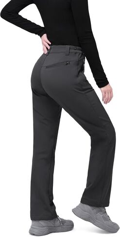 33,000ft Womens Waterproof Hiking Pants Fleece-Lined Snow Pants Windproof Warm Ski Pants for Snowboarding Black in Saudi Arabia