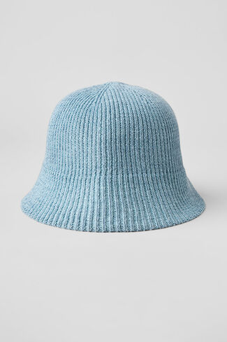 Alo Yoga Denim Knit Cloche - Celestial Blue/Dark Celestial Blue - Celestial Blue/Dark Celestial Blue / One Size in Saudi Arabia