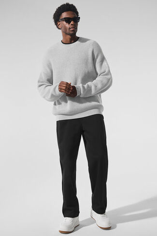 سترة Alo Yoga Domain Rib Knit Crew - رمادي رياضي منقط in Saudi Arabia