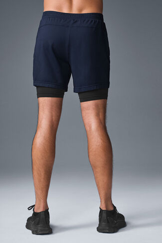 Alo Yoga Conquer React 2-In-1 Performance Short - Navy/Black in Saudi Arabia