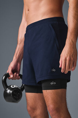 Alo Yoga Conquer React 2-In-1 Performance Short - Navy/Black in Saudi Arabia