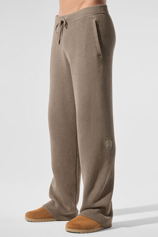 Alo Yoga Domain Rib Knit Sweatpant - Gravel in Saudi Arabia
