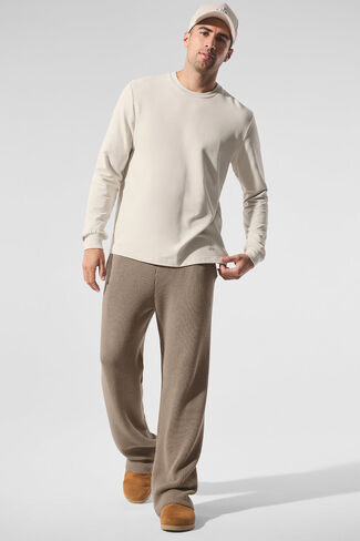 Alo Yoga Domain Rib Knit Sweatpant - Gravel in Saudi Arabia