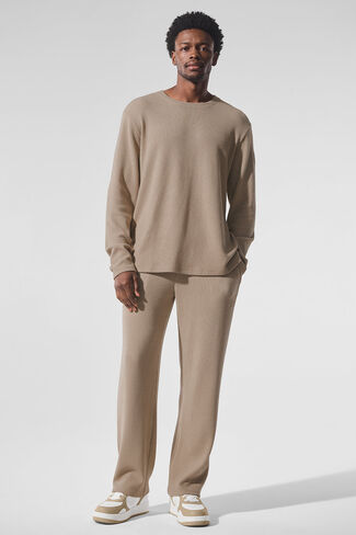Alo Yoga Elevate Waffle Straight Leg Pant - Gravel in Saudi Arabia
