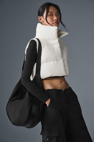 Alo Yoga Cropped Gold Rush Puffer Vest - Ivory in Saudi Arabia